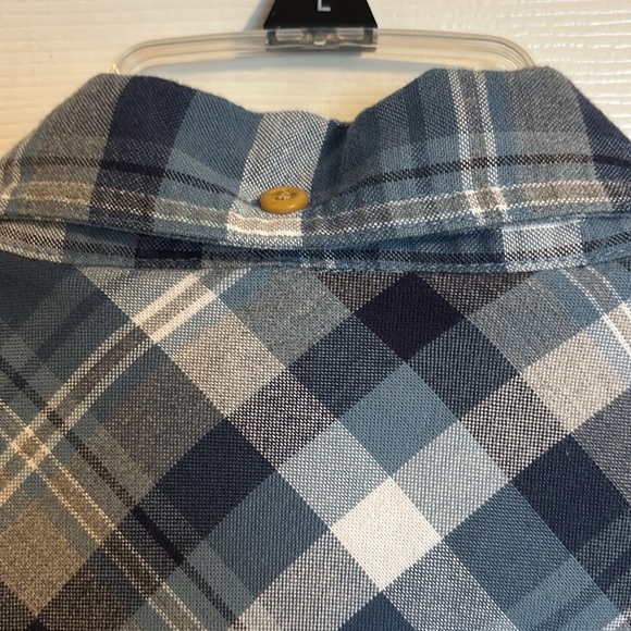 Duluth Trading Co men’s blue plaid long sleeve button down shirt size XXL - Picture 7 of 9
